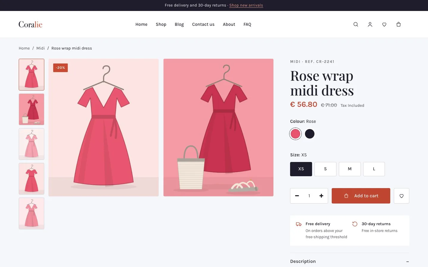 Coralie product page
